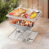 darrahopens Home & Garden > BBQ Grillz Camping Fire Pit BBQ Portable Folding Stainless Steel Stove Outdoor Pits