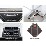 darrahopens Home & Garden > BBQ Grillz Camping Fire Pit BBQ Portable Folding Stainless Steel Stove Outdoor Pits
