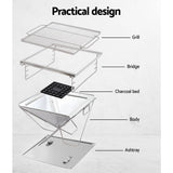 darrahopens Home & Garden > BBQ Grillz Camping Fire Pit BBQ Portable Folding Stainless Steel Stove Outdoor Pits