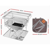 darrahopens Home & Garden > BBQ Grillz Camping Fire Pit BBQ Portable Folding Stainless Steel Stove Outdoor Pits