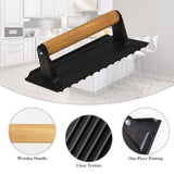 Darrahopens Home & Garden > BBQ Heavy Duty Rectangular Cast Iron Grill Burger Press Pre-Seasoned Steak Griddle BBQ Grilling