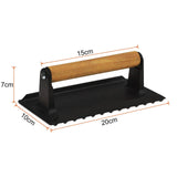 Darrahopens Home & Garden > BBQ Heavy Duty Rectangular Cast Iron Grill Burger Press Pre-Seasoned Steak Griddle BBQ Grilling
