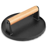 Darrahopens Home & Garden > BBQ Heavy Duty Round Cast Iron Grill Burger Press Pre-Seasoned Steak Griddle BBQ Grilling