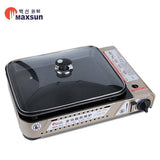 Darrahopens Home & Garden > BBQ Portable Gas Burner Stove with Inset Non Stick Cooking Pan Cooker Butane Camping 35mm Cooking Pan