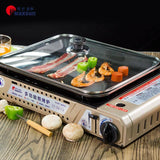Darrahopens Home & Garden > BBQ Portable Gas Burner Stove with Inset Non Stick Cooking Pan Cooker Butane Camping 35mm Cooking Pan