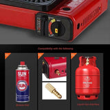 Darrahopens Home & Garden > BBQ Portable Gas Stove Burner Butane BBQ Camping Gas Cooker With Non Stick Plate Orange