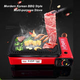 Darrahopens Home & Garden > BBQ Portable Gas Stove Burner Butane BBQ Camping Gas Cooker With Non Stick Plate Orange