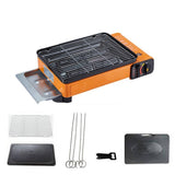 Darrahopens Home & Garden > BBQ Portable Gas Stove Burner Butane BBQ Camping Gas Cooker With Non Stick Plate Orange
