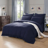 Darrahopens Home & Garden > Bedding 1000TC Tailored Double Size Quilt/Doona/Duvet Cover Set - Midnight Blue