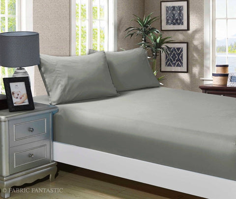 Darrahopens Home & Garden > Bedding 1000TC Ultra Soft Fitted Sheet & Pillowcase Set - King Single Size Bed - Grey