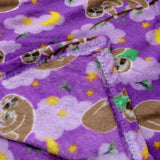 Darrahopens Home & Garden > Bedding 190GSM Girls Cute Ultra Soft Coral Fleece Throw 127 x 152cm Sleeping Sloths