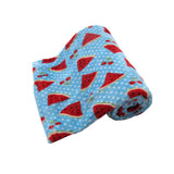 Darrahopens Home & Garden > Bedding 190GSM Girls Cute Ultra Soft Coral Fleece Throw 127 x 152cm Watermelon & Cherries