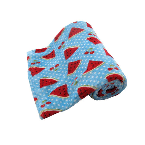 Darrahopens Home & Garden > Bedding 190GSM Girls Cute Ultra Soft Coral Fleece Throw 127 x 152cm Watermelon & Cherries