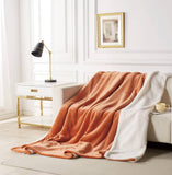 Darrahopens Home & Garden > Bedding 2 in 1 Teddy Sherpa  Quilt Cover Set and Blanket single size terracotta