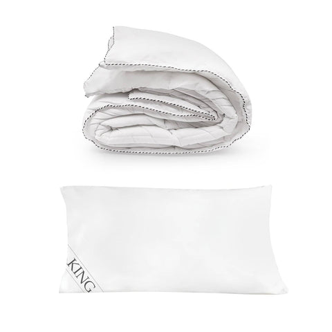 darrahopens Home & Garden > Bedding 250GSM Bamboo Blend Quilt With 1100GSM Hotel Pillow Bedding Set - King