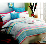 Darrahopens Home & Garden > Bedding 250TC Cotton Palila Yarn Dyed Aqua Quilt Cover Set Queen