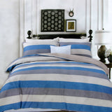 Darrahopens Home & Garden > Bedding 250TC Cotton Reversible Quilt Cover Set Beachy Stripes Queen