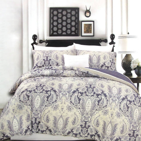 Darrahopens Home & Garden > Bedding 250TC Cotton Reversible Quilt Cover Set Elizabeth Queen