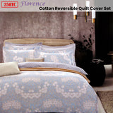 Darrahopens Home & Garden > Bedding 250TC Florence Cotton Reversible Quilt Cover Set Queen