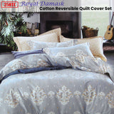 Darrahopens Home & Garden > Bedding 250TC Royal Damask Cotton Quilt Cover Set Queen