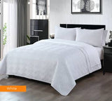 Darrahopens Home & Garden > Bedding 3 piece embossed comforter set king white