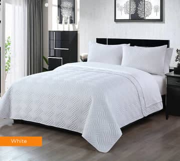 Darrahopens Home & Garden > Bedding 3 piece embossed comforter set king white