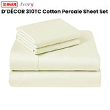Darrahopens Home & Garden > Bedding 310TC Fusion Cotton Percale Sheet Set Ivory King