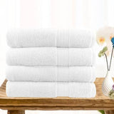 Darrahopens Home & Garden > Bedding 4 piece ultra light cotton bath towels in white