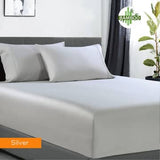 Darrahopens Home & Garden > Bedding 400 thread count bamboo cotton 1 fitted sheet with 2 pillowcases queen silver