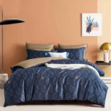 Darrahopens Home & Garden > Bedding 400TC Cotton Sateen Quilt Cover Set Foliole Queen