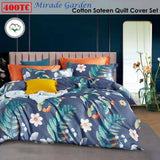 Darrahopens Home & Garden > Bedding 400TC Cotton Sateen Quilt Cover Set Mirade Garden Queen