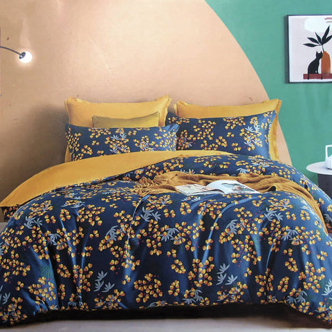 Darrahopens Home & Garden > Bedding 400TC Cotton Sateen Quilt Cover Set Xanthia King