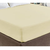 Darrahopens Home & Garden > Bedding 400TC Cream 100% Cotton Sateen Fitted Sheet King