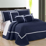 Darrahopens Home & Garden > Bedding 6 piece two tone embossed comforter set king navy