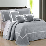 Darrahopens Home & Garden > Bedding 6 piece two tone embossed comforter set king silver