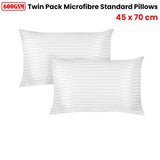 Darrahopens Home & Garden > Bedding 600GSM Twin Pack Microfibre Standard Pillows 45 x 70 cm