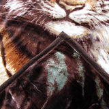 Darrahopens Home & Garden > Bedding 675gsm 2 Ply 3D Print Faux Mink Blanket Queen 200x240 cm Tiger Family