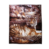 Darrahopens Home & Garden > Bedding 675gsm 2 Ply 3D Print Faux Mink Blanket Queen 200x240 cm Tiger Family