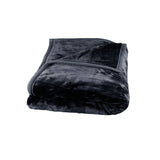 Darrahopens Home & Garden > Bedding 675gsm 2 Ply Solid Faux Mink Blanket Queen 200x240 cm Charcoal