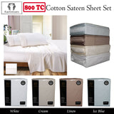 Darrahopens Home & Garden > Bedding 800TC Ramesses Cotton Sateen Sheet Set White Queen