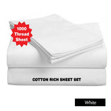 Darrahopens Home & Garden > Bedding Accessorize 1000TC Cotton Rich Sheet Set White King