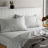 Darrahopens Home & Garden > Bedding Accessorize 1500TC Cotton Rich Sheet Set Silver King