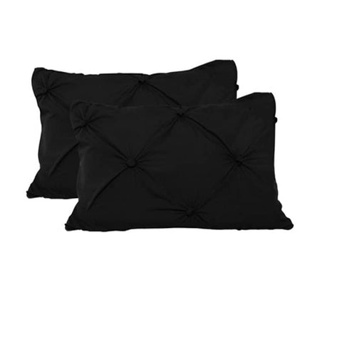 Darrahopens Home & Garden > Bedding Accessorize 2 Pce Puffy Standard Pillowcases Black