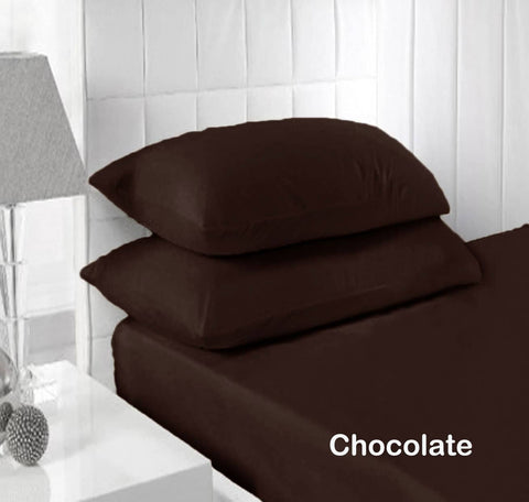 Darrahopens Home & Garden > Bedding Accessorize 250TC Fitted Sheet Set Chocolate - Single
