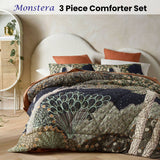 Darrahopens Home & Garden > Bedding Accessorize 3 Piece Monstera Digital Printed Comforter Set Queen