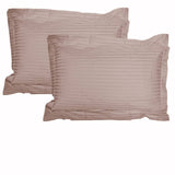 Darrahopens Home & Garden > Bedding Accessorize 325TC Pair of Stripe Jumbo / Queen Pillowcases Blush