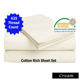 Darrahopens Home & Garden > Bedding Accessorize 625TC Cotton Rich Sheet Set Cream Queen