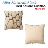 Darrahopens Home & Garden > Bedding Accessorize Alba Natural Black Filled Square Cushion