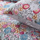 Darrahopens Home & Garden > Bedding Accessorize Amara Washed Cotton Printed Reversible Quilt Cover Set Queen