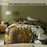 Darrahopens Home & Garden > Bedding Accessorize Bronte Washed Cotton Printed 3 Piece Comforter Set Queen
